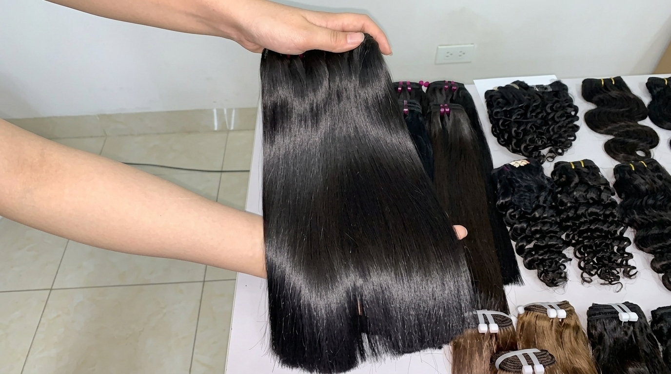 Vietnamese hair bundles checked before wholesale shipping