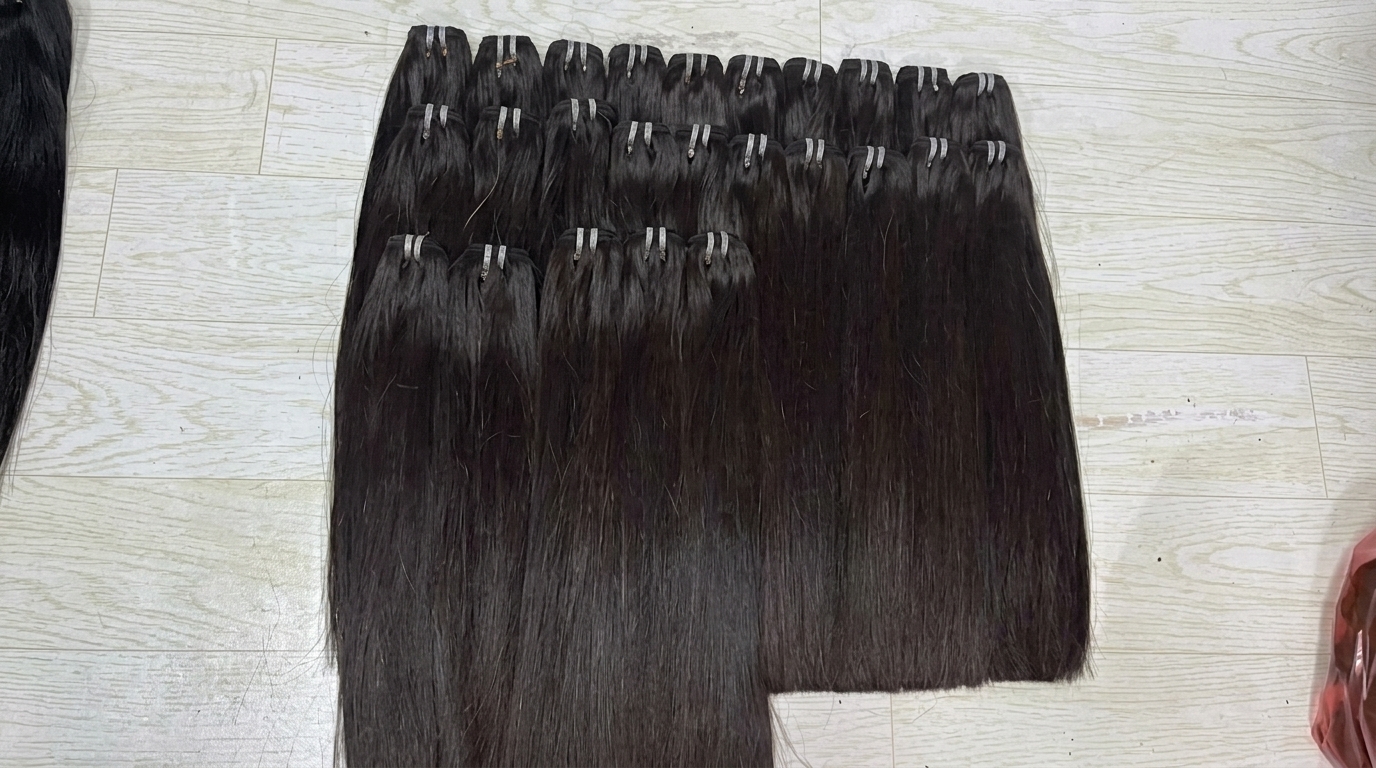 High quality Vietnamese super double drawn bone straight human hair weave