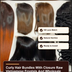 Curly hair bundles with closure raw Vietnamese frontals and wholesale benefit banner