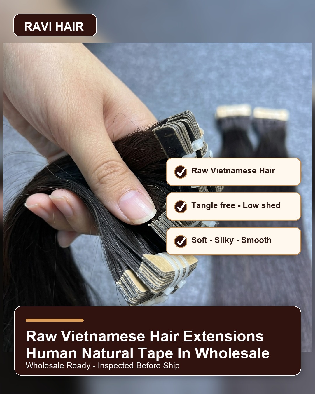 Raw Vietnamese hair extensions human natural tape in wholesale benefit banner