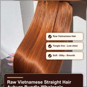 Raw Vietnamese straight hair auburn bundle wholesale benefit banner