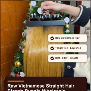 Raw Vietnamese straight hair blonde bundle wholesale benefit banner