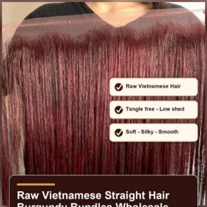 Raw Vietnamese straight hair burgundy bundles wholesale benefit banner