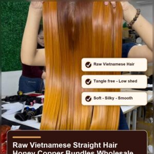 Raw Vietnamese straight hair honey copper bundles wholesale benefit banner