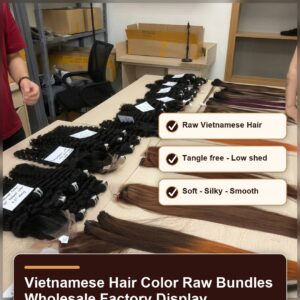 Vietnamese hair color raw bundles wholesale factory display benefit banner