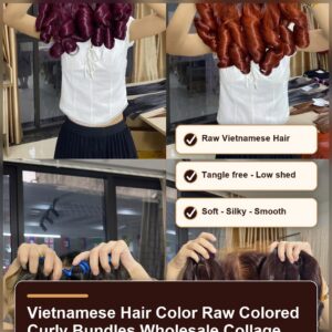 Vietnamese hair color raw colored curly bundles wholesale collage benefit banner