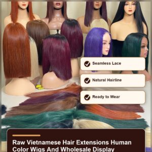 Raw Vietnamese hair extensions human color wigs and wholesale display benefit banner