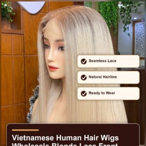 Vietnamese human hair wigs wholesale blonde lace front benefit banner