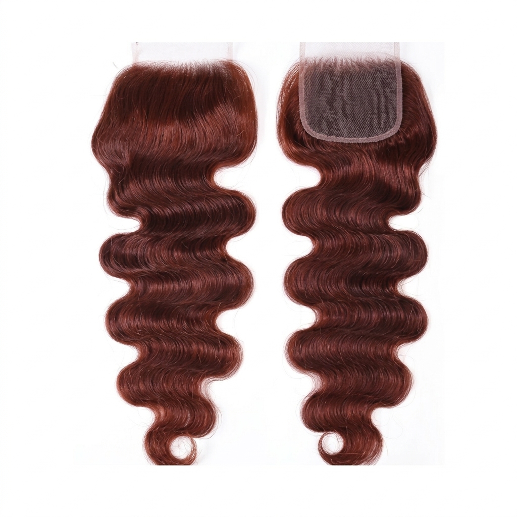 Body wave hair bundles with closure raw Vietnamese burgundy 4×4 wholesale