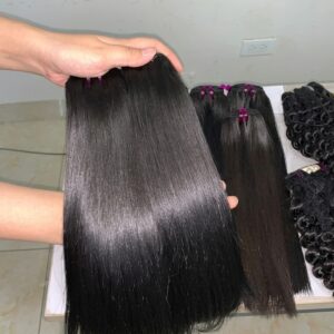 Raw Vietnamese straight hair and curly bundles wholesale