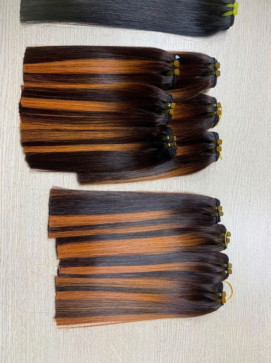 Raw Vietnamese straight hair piano highlight bundles wholesale