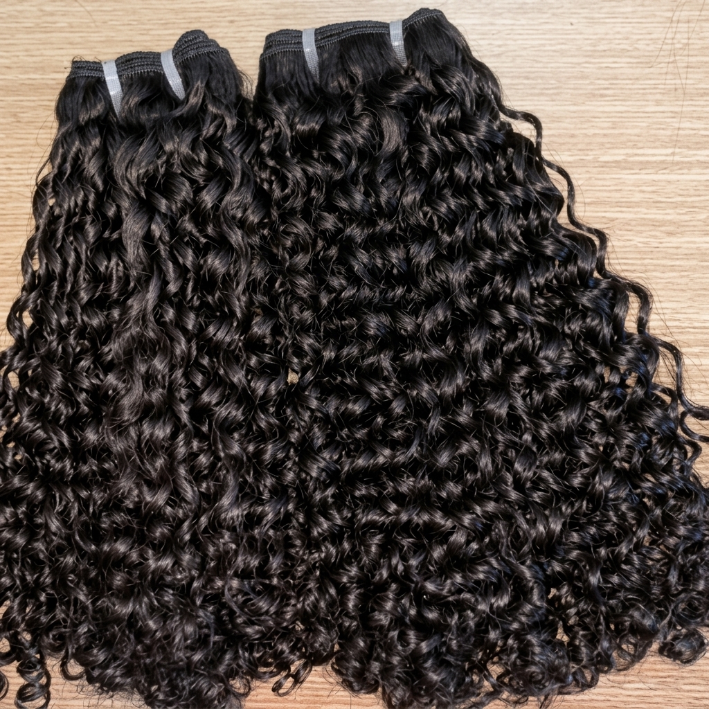 Raw Vietnamese deep-curly human hair bundles