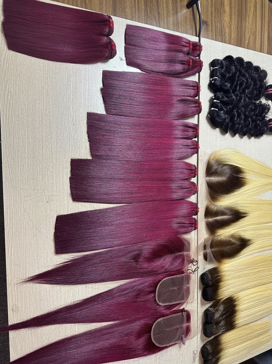 Raw Vietnamese hair extensions burgundy straight wholesale