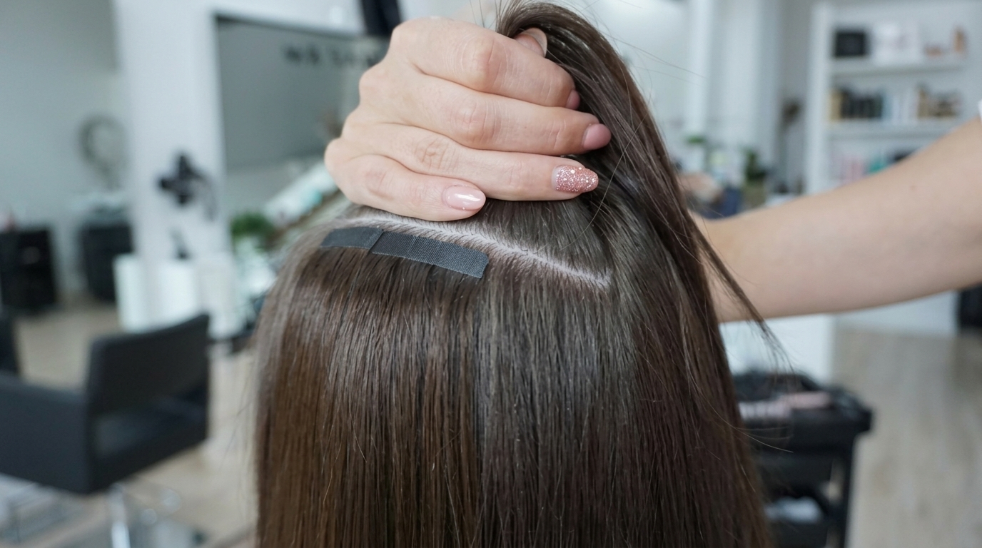 Raw Vietnamese hair extensions human dark straight tape in wholesale