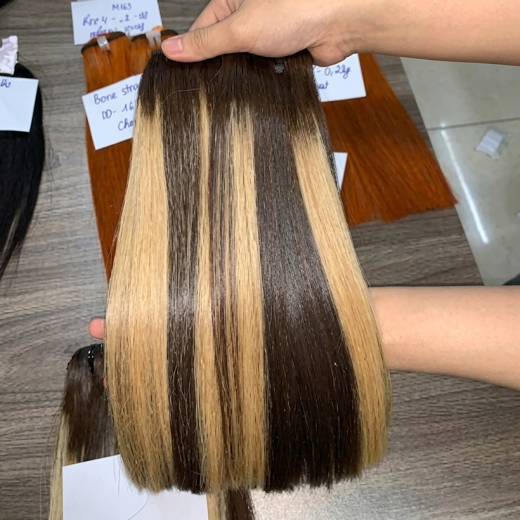 Raw Vietnamese hair extensions human highlight clip in wholesale