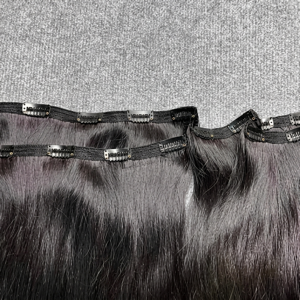 Raw Vietnamese hair extensions human natural black clip in wholesale