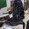 Vietnamese human hair wigs wholesale black wavy lace front
