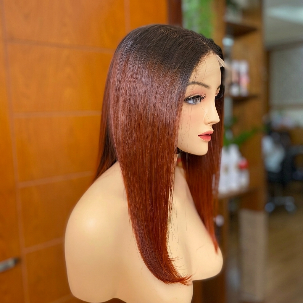 Vietnamese human hair wigs wholesale copper straight bob