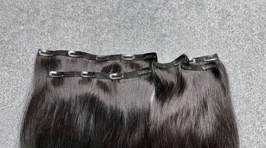 Natural black 14 - 26 inch clip in hair extensions - 3