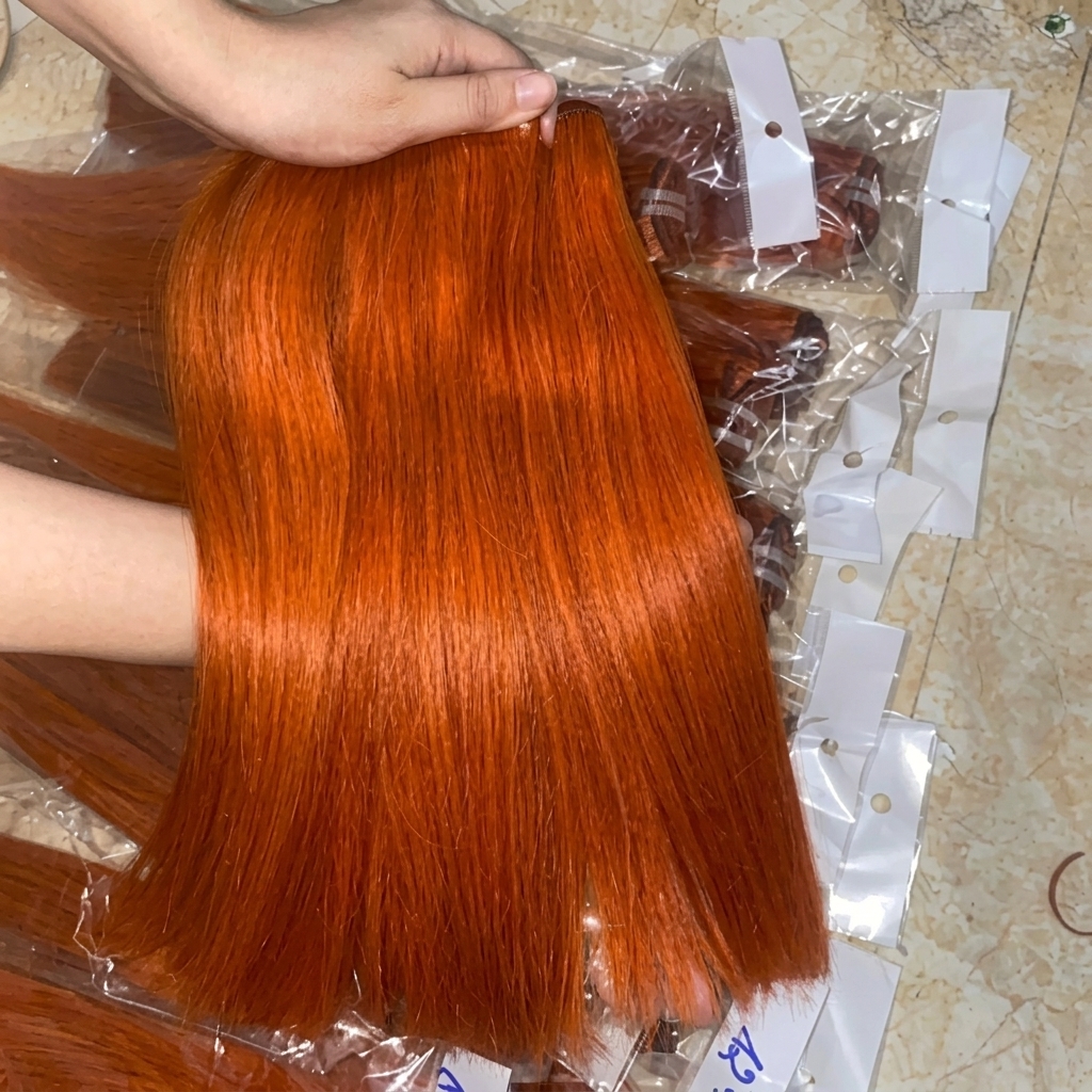 Vietnamese bone straight ginger human hair bundles