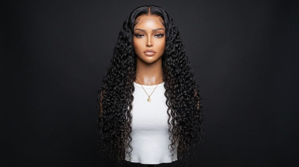 Vietnamese Deep Wave 13x6 lace frontal construction for premium wig making