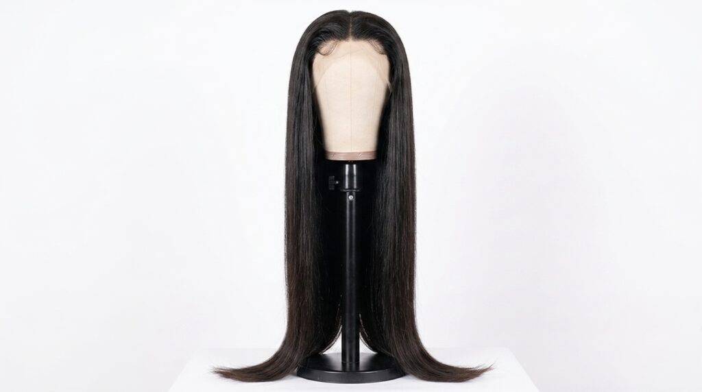 Raw Vietnamese natural-color lace front wig for wholesale