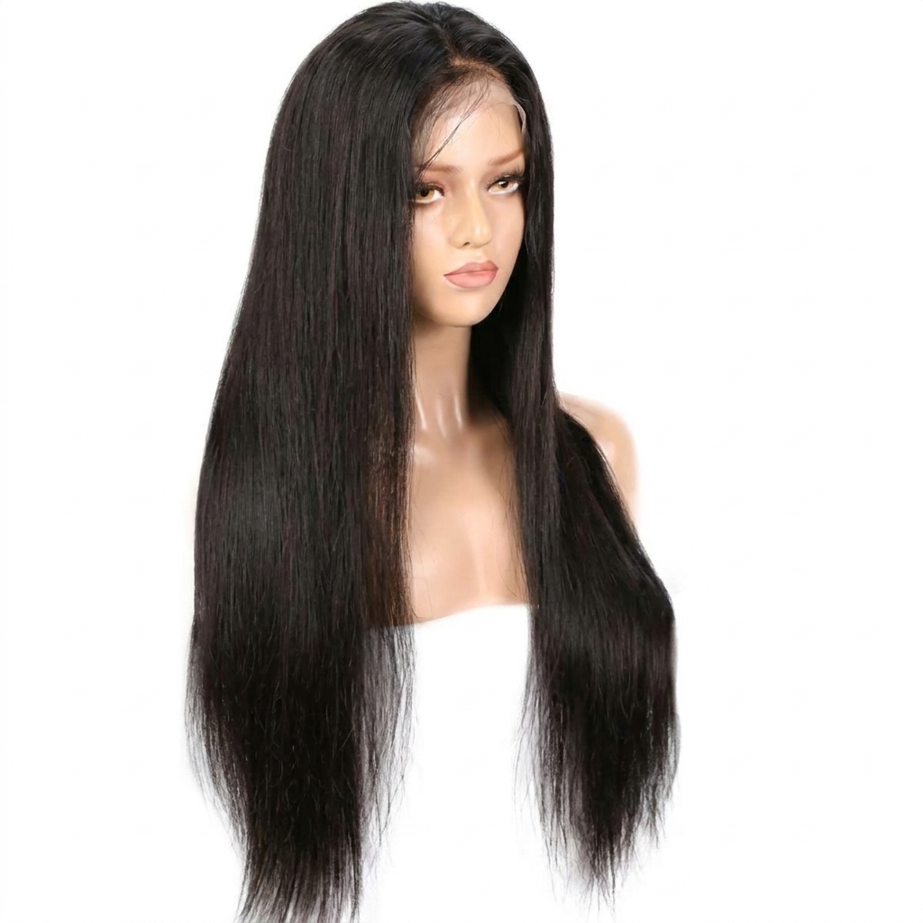 Natural-black Vietnamese straight 4x4 lace-front wig