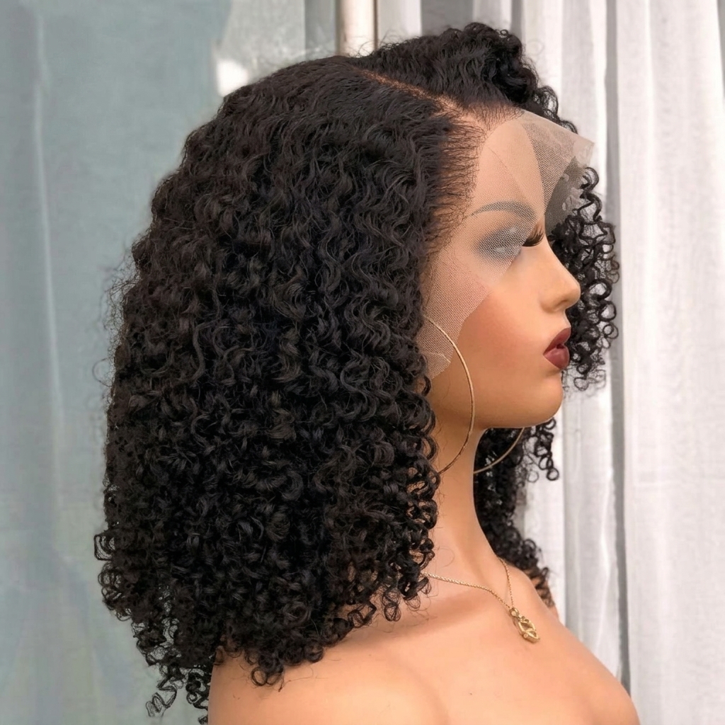 Vietnamese curly lace-front wig with defined curls