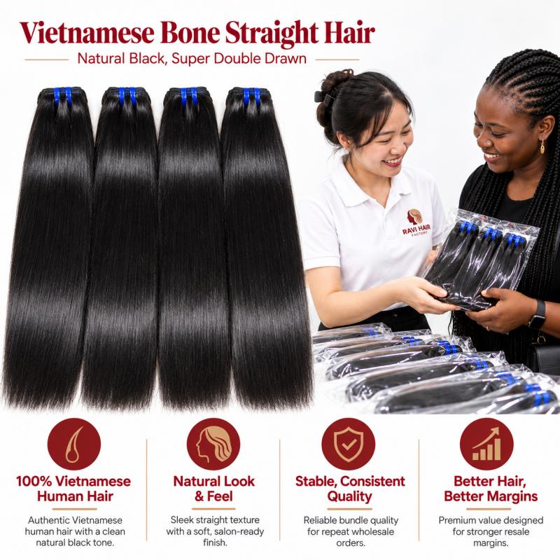 Vietnamese remy bone straight hair